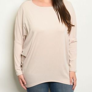 ❤️Beige plus size dolman top
